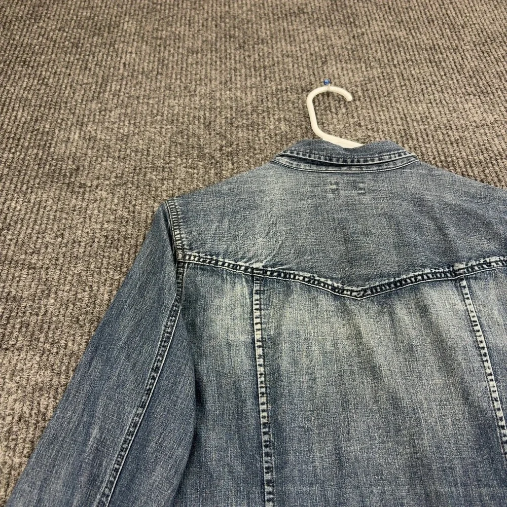 J Crew Denim Shirt Womens 8 Blue Cotton Long Sleeve Western Casual Classic